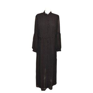 Who What Wear Black Polka Dot Maxi Dress